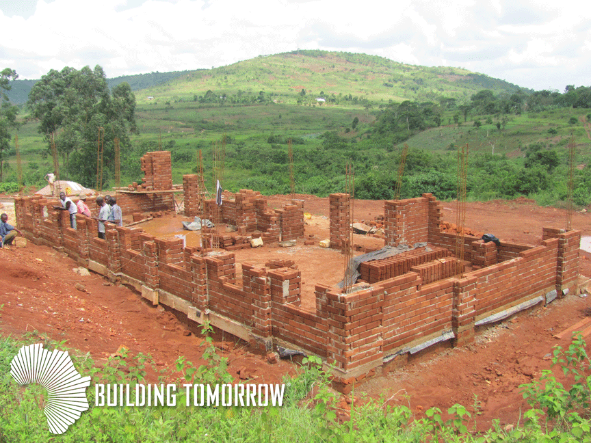 Construction progresses on Building Tomorrow's 10th academy in Uganda, the future N.A. Barakat Academy of Nakaseeta. (photo credit: Darren Gill)